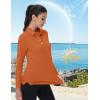 imageMAGCOMSEN Womens Polo Shirts Long Sleeve Golf T Shirt Quick Dry UPF 50 Sun Protection Lightweight Athletic Tennis ShirtsDark Orange
