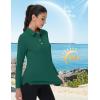 imageMAGCOMSEN Womens Polo Shirts Long Sleeve Golf T Shirt Quick Dry UPF 50 Sun Protection Lightweight Athletic Tennis ShirtsEmerald Green