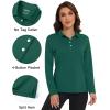 imageMAGCOMSEN Womens Polo Shirts Long Sleeve Golf T Shirt Quick Dry UPF 50 Sun Protection Lightweight Athletic Tennis ShirtsEmerald Green