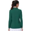 imageMAGCOMSEN Womens Polo Shirts Long Sleeve Golf T Shirt Quick Dry UPF 50 Sun Protection Lightweight Athletic Tennis ShirtsEmerald Green