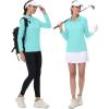 imageMAGCOMSEN Womens Polo Shirts Long Sleeve Golf T Shirt Quick Dry UPF 50 Sun Protection Lightweight Athletic Tennis ShirtsLight Blue