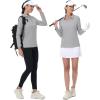 imageMAGCOMSEN Womens Polo Shirts Long Sleeve Golf T Shirt Quick Dry UPF 50 Sun Protection Lightweight Athletic Tennis ShirtsLight Grey