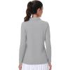 imageMAGCOMSEN Womens Polo Shirts Long Sleeve Golf T Shirt Quick Dry UPF 50 Sun Protection Lightweight Athletic Tennis ShirtsLight Grey