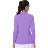 imageMAGCOMSEN Womens Polo Shirts Long Sleeve Golf T Shirt Quick Dry UPF 50 Sun Protection Lightweight Athletic Tennis ShirtsLight Purple