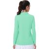 imageMAGCOMSEN Womens Polo Shirts Long Sleeve Golf T Shirt Quick Dry UPF 50 Sun Protection Lightweight Athletic Tennis ShirtsMint Green