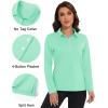 imageMAGCOMSEN Womens Polo Shirts Long Sleeve Golf T Shirt Quick Dry UPF 50 Sun Protection Lightweight Athletic Tennis ShirtsMint Green