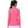 imageMAGCOMSEN Womens Polo Shirts Long Sleeve Golf T Shirt Quick Dry UPF 50 Sun Protection Lightweight Athletic Tennis ShirtsRose Red