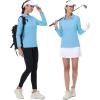 imageMAGCOMSEN Womens Polo Shirts Long Sleeve Golf T Shirt Quick Dry UPF 50 Sun Protection Lightweight Athletic Tennis ShirtsWaterfall Blue