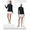 imageMAGCOMSEN Womens Quarter Zip Pullover Long Sleeve UPF 50 Rashguard Golf Sun Protection Shirts Quick Dry Workout TopsBlack