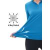 imageMAGCOMSEN Womens Quarter Zip Pullover Long Sleeve UPF 50 Rashguard Golf Sun Protection Shirts Quick Dry Workout TopsBlue Green