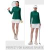 imageMAGCOMSEN Womens Quarter Zip Pullover Long Sleeve UPF 50 Rashguard Golf Sun Protection Shirts Quick Dry Workout TopsEmerald Green