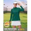 imageMAGCOMSEN Womens Quarter Zip Pullover Long Sleeve UPF 50 Rashguard Golf Sun Protection Shirts Quick Dry Workout TopsEmerald Green