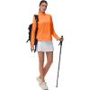 imageMAGCOMSEN Womens Quarter Zip Pullover Long Sleeve UPF 50 Rashguard Golf Sun Protection Shirts Quick Dry Workout TopsFluorescent Orange