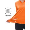 imageMAGCOMSEN Womens Quarter Zip Pullover Long Sleeve UPF 50 Rashguard Golf Sun Protection Shirts Quick Dry Workout TopsFluorescent Orange