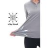 imageMAGCOMSEN Womens Quarter Zip Pullover Long Sleeve UPF 50 Rashguard Golf Sun Protection Shirts Quick Dry Workout TopsLight Grey