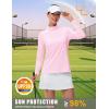 imageMAGCOMSEN Womens Quarter Zip Pullover Long Sleeve UPF 50 Rashguard Golf Sun Protection Shirts Quick Dry Workout TopsLight Pink