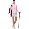 imageMAGCOMSEN Womens Quarter Zip Pullover Long Sleeve UPF 50 Rashguard Golf Sun Protection Shirts Quick Dry Workout TopsLight Pink