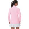 imageMAGCOMSEN Womens Quarter Zip Pullover Long Sleeve UPF 50 Rashguard Golf Sun Protection Shirts Quick Dry Workout TopsLight Pink