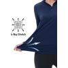 imageMAGCOMSEN Womens Quarter Zip Pullover Long Sleeve UPF 50 Rashguard Golf Sun Protection Shirts Quick Dry Workout TopsNavy Blue