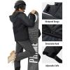 imageMAGCOMSEN Womens Ski Jacket Waterproof Insulated Snow Jacket Warm Windproof Winter Coats with Hood Fleece Lined JacketBlack Grey