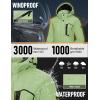 imageMAGCOMSEN Womens Ski Jacket Waterproof Insulated Snow Jacket Warm Windproof Winter Coats with Hood Fleece Lined JacketLight Green