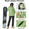 imageMAGCOMSEN Womens Ski Jacket Waterproof Insulated Snow Jacket Warm Windproof Winter Coats with Hood Fleece Lined JacketLight Green