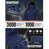 imageMAGCOMSEN Womens Ski Jacket Waterproof Insulated Snow Jacket Warm Windproof Winter Coats with Hood Fleece Lined JacketNavy