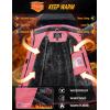 imageMAGCOMSEN Womens Ski Jacket Waterproof Insulated Snow Jacket Warm Windproof Winter Coats with Hood Fleece Lined JacketPink Grey