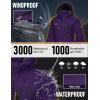imageMAGCOMSEN Womens Ski Jacket Waterproof Insulated Snow Jacket Warm Windproof Winter Coats with Hood Fleece Lined JacketPurple