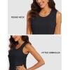 imageMAGCOMSEN Womens Sleeveless Workout Shirts UPF 80 Dry Fit Running Wicking Tank Tops Athletic Gym SummerBlack