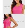 imageMAGCOMSEN Womens Sleeveless Workout Shirts UPF 80 Dry Fit Running Wicking Tank Tops Athletic Gym SummerRose