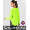imageMAGCOMSEN Womens Sun Shirts SPF Long Sleeve Workout Tops Athletic UV Protection UPF 80 Quick Dry T ShirtFluorescent Green