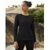 imageMAGCOMSEN Womens Thermal Shirts Fleece Pullover Long Sleeve Undershirt Tops Warm Workout Winter Base LayerBlack
