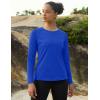 imageMAGCOMSEN Womens Thermal Shirts Fleece Pullover Long Sleeve Undershirt Tops Warm Workout Winter Base LayerColor Blue