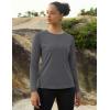 imageMAGCOMSEN Womens Thermal Shirts Fleece Pullover Long Sleeve Undershirt Tops Warm Workout Winter Base LayerDark Grey