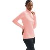 imageMAGCOMSEN Womens Thermal Shirts Mock Turtleneck Long Sleeve Undershirt Fleece Base Layer Top with Thumb HolesLightpink
