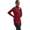 imageMAGCOMSEN Womens Thermal Shirts Mock Turtleneck Long Sleeve Undershirt Fleece Base Layer Top with Thumb HolesVintagered