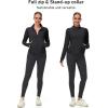 imageMAGCOMSEN Womens UPF 50 Lightweight Zip Up Jackets Cropped Athletic Workout UV Protection Sun Shirt RunningBlack