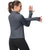 imageMAGCOMSEN Womens UPF 50 Lightweight Zip Up Jackets Cropped Athletic Workout UV Protection Sun Shirt RunningDark Grey