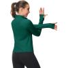 imageMAGCOMSEN Womens UPF 50 Lightweight Zip Up Jackets Cropped Athletic Workout UV Protection Sun Shirt RunningEmerald Green