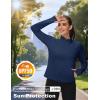 imageMAGCOMSEN Womens UPF 50 Lightweight Zip Up Jackets Cropped Athletic Workout UV Protection Sun Shirt RunningNavy