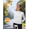 imageMAGCOMSEN Womens UPF 50 Lightweight Zip Up Jackets Cropped Athletic Workout UV Protection Sun Shirt RunningWhite