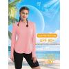 imageMAGCOMSEN Womens UPF 80 Sun Protection Hoodie Long Sleeve Hiking Fishing Lightweight UV Rashguard with Thumb HoleLight Pink
