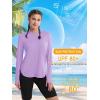 imageMAGCOMSEN Womens UPF 80 Sun Protection Hoodie Long Sleeve Hiking Fishing Lightweight UV Rashguard with Thumb HoleLight Purple