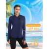 imageMAGCOMSEN Womens UPF 80 Sun Protection Hoodie Long Sleeve Hiking Fishing Lightweight UV Rashguard with Thumb HoleNavy