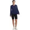 imageMAGCOMSEN Womens UPF 80 Sun Protection Hoodie Long Sleeve Hiking Fishing Lightweight UV Rashguard with Thumb HoleNavy