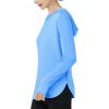 imageMAGCOMSEN Womens UPF 80 Sun Protection Hoodie Long Sleeve Hiking Fishing Lightweight UV Rashguard with Thumb HoleSky Blue