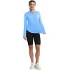 imageMAGCOMSEN Womens UPF 80 Sun Protection Hoodie Long Sleeve Hiking Fishing Lightweight UV Rashguard with Thumb HoleSky Blue