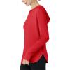 imageMAGCOMSEN Womens UPF 80 Sun Protection Hoodie Long Sleeve Hiking Fishing Lightweight UV Rashguard with Thumb HoleTomato Red