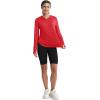 imageMAGCOMSEN Womens UPF 80 Sun Protection Hoodie Long Sleeve Hiking Fishing Lightweight UV Rashguard with Thumb HoleTomato Red